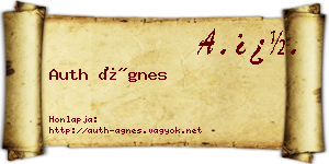 Auth Ágnes névjegykártya