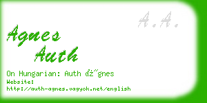 agnes auth business card